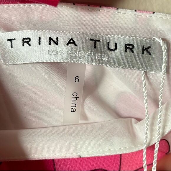 NWT Trina Turk Jolie Flower Child Midi White Pink DressTank Size M - Picture 9 of 11